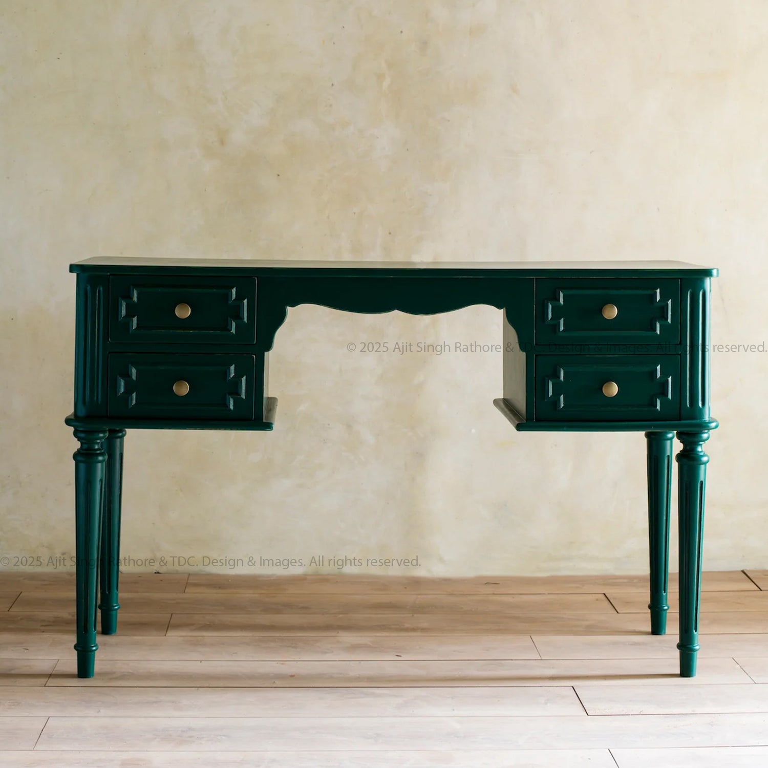 Herkimer Vintage Solid Wood Writing Console Desk