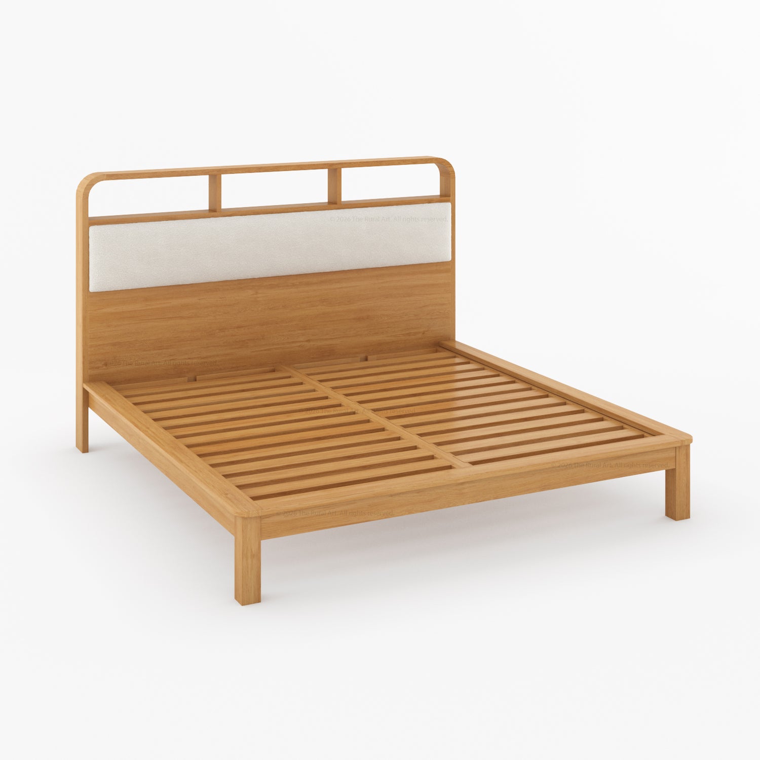 Chico Solid Wood Platform Bed with Upholstered Display Headboard