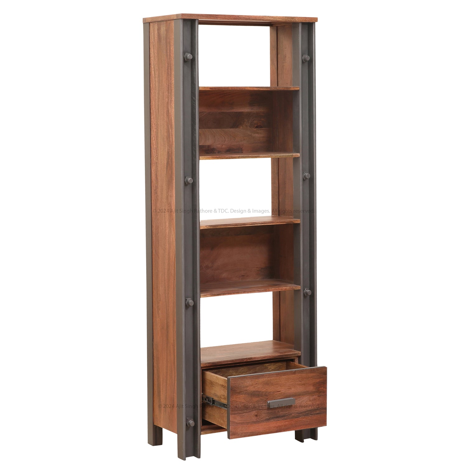 Montclair Solid Wood Industrial Charm Bookshelf