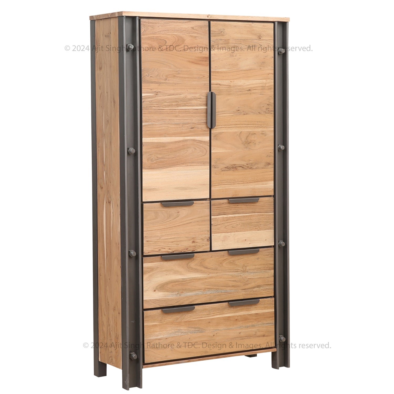 Montclair Solid Wood Industrial Charm Wardrobe