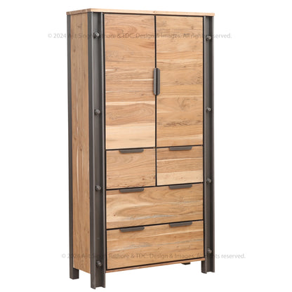 Montclair Solid Wood Industrial Charm Wardrobe
