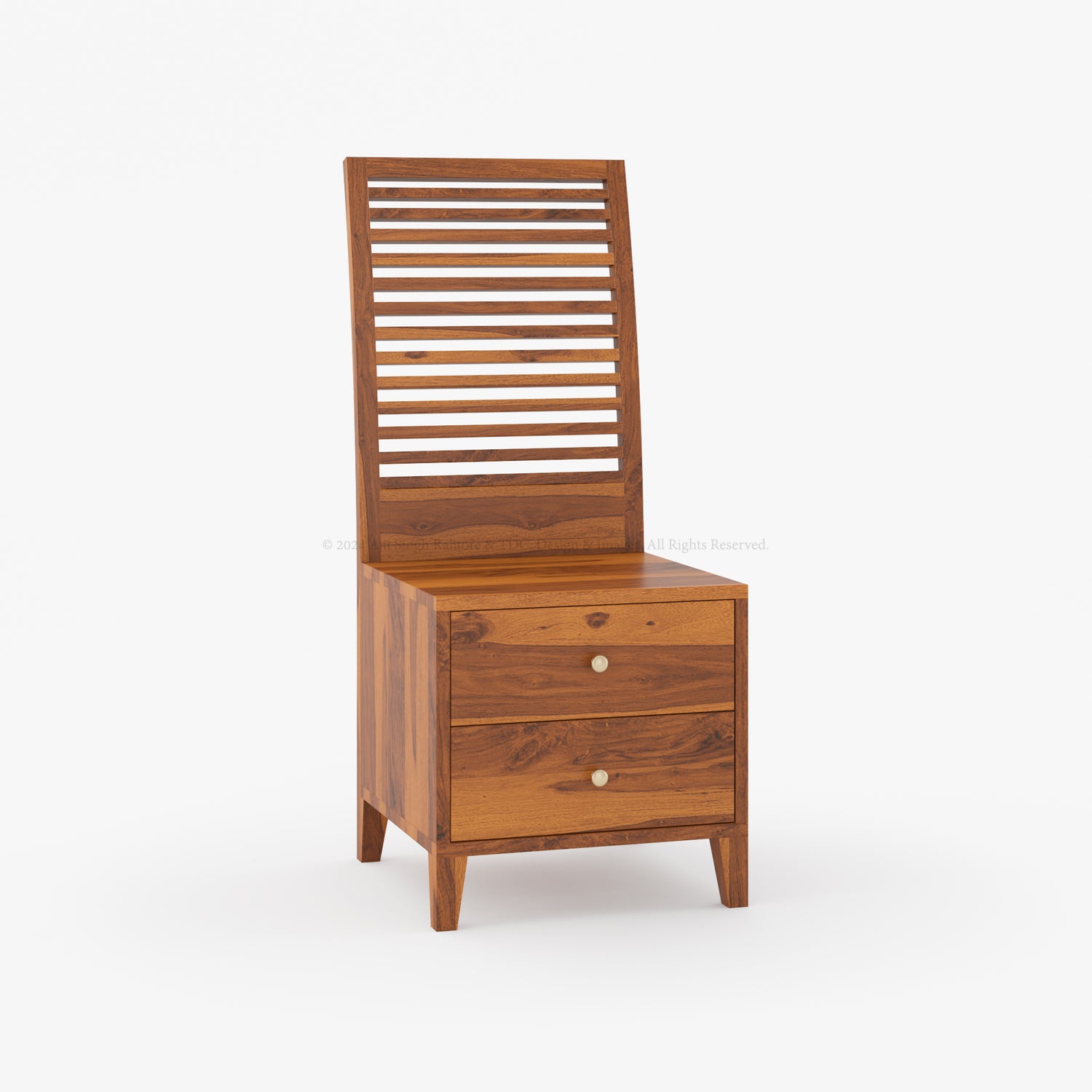 Roselle Nightstand with Shutter Back and Two Drawers