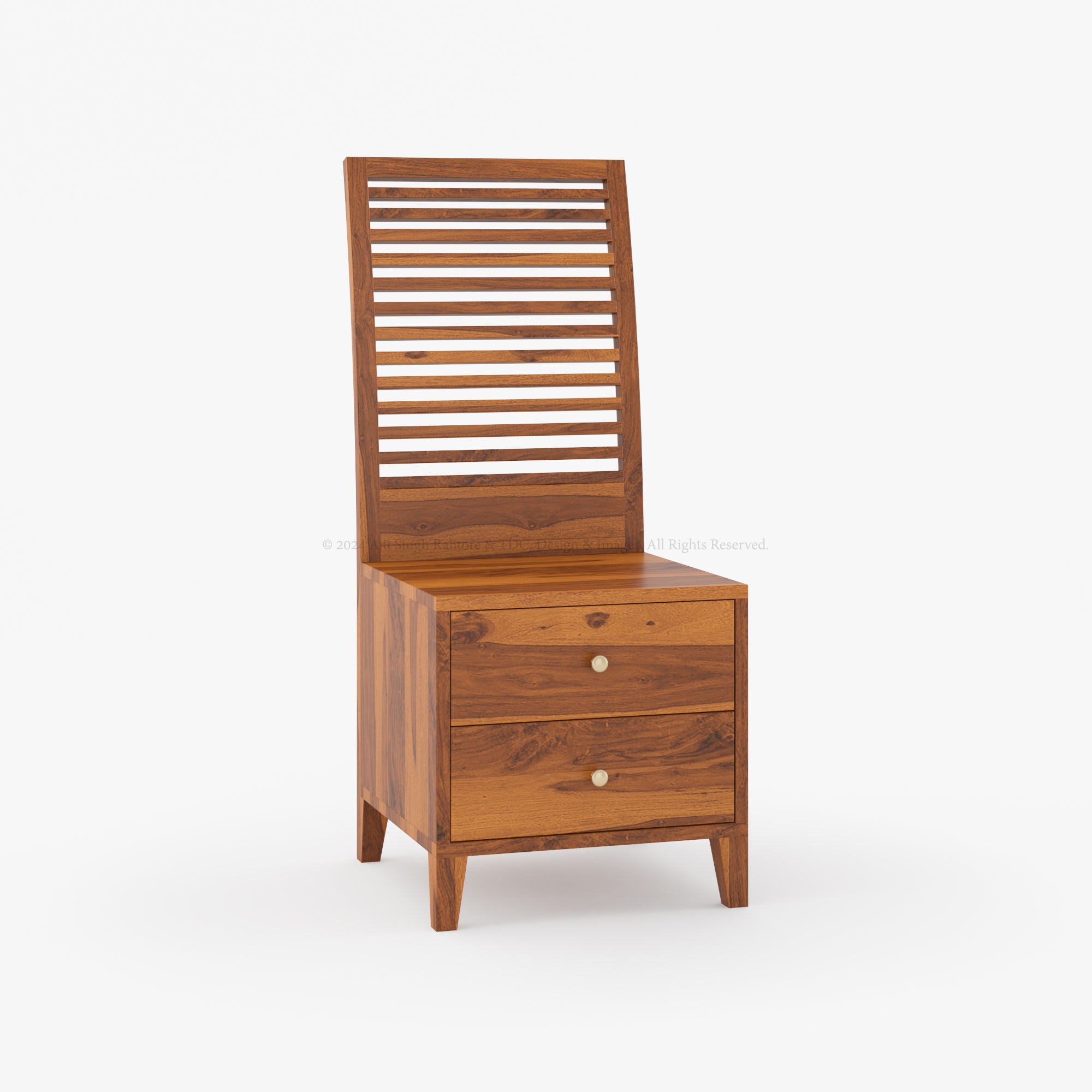 Roselle Nightstand with Shutter Back and Two Drawers