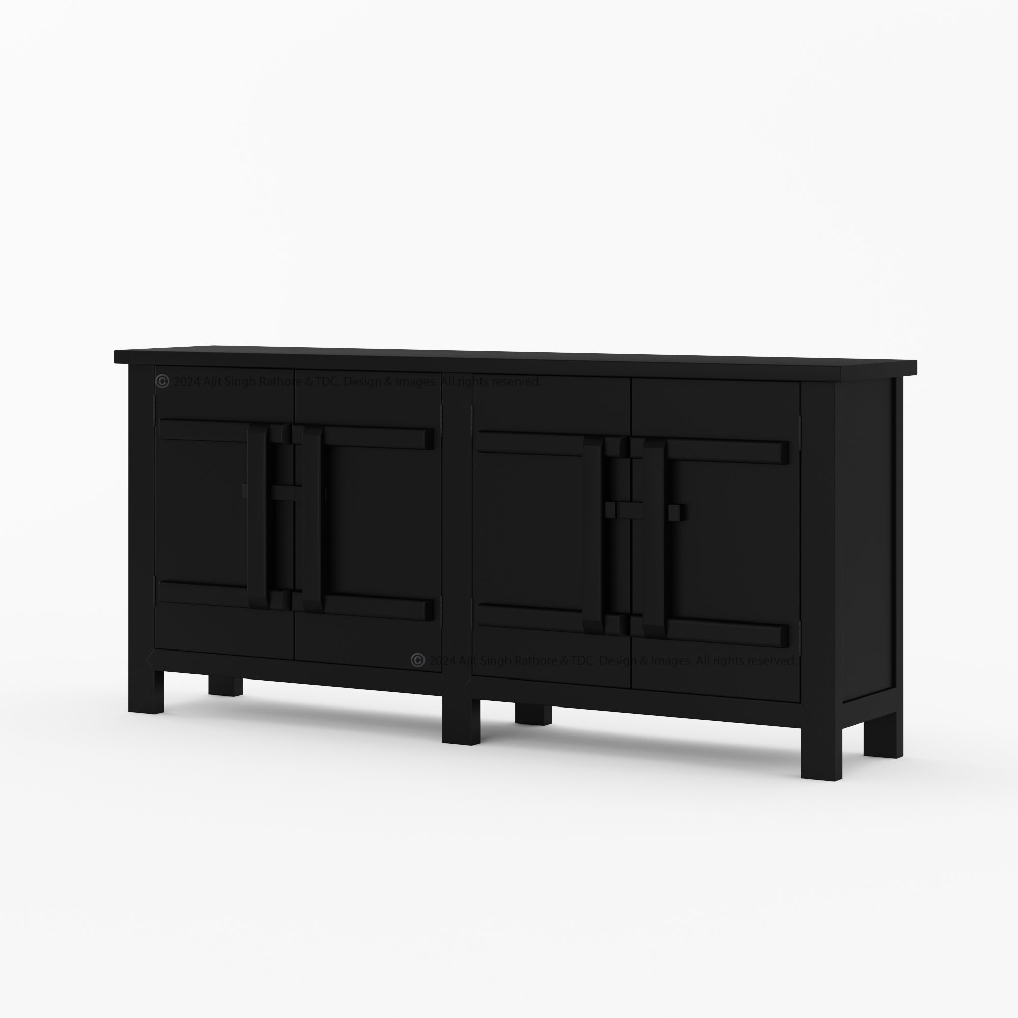 El Cerrito Solid Wood 4 Door Buffet Sideboard