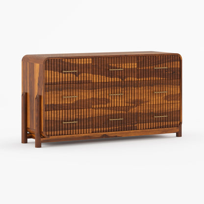 Lewes Fluted Solid Wood 9 Drawer Dresser