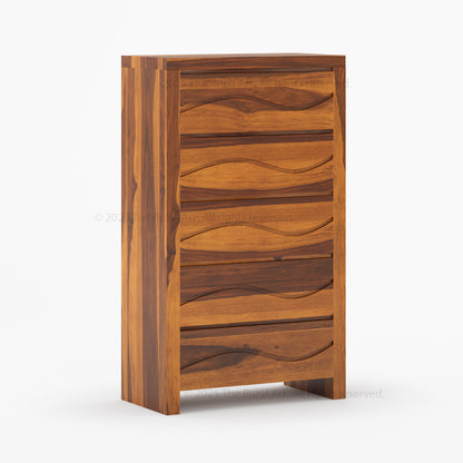 Seabrook Real Wood Drawer Dresser with Wave-Carved Fronts