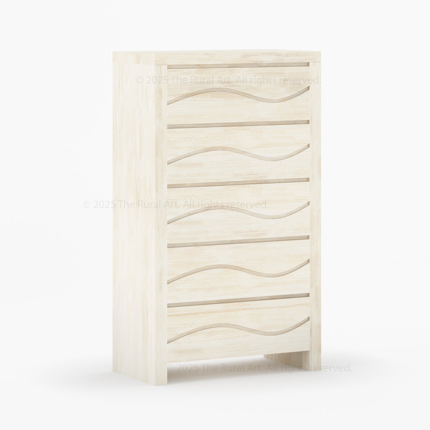 Seabrook Real Wood Drawer Dresser with Wave-Carved Fronts