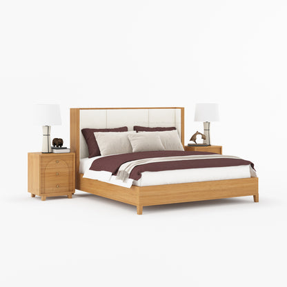 Livingston Luxe Solid Wood Shelter Bed with Bouclé Upholstered