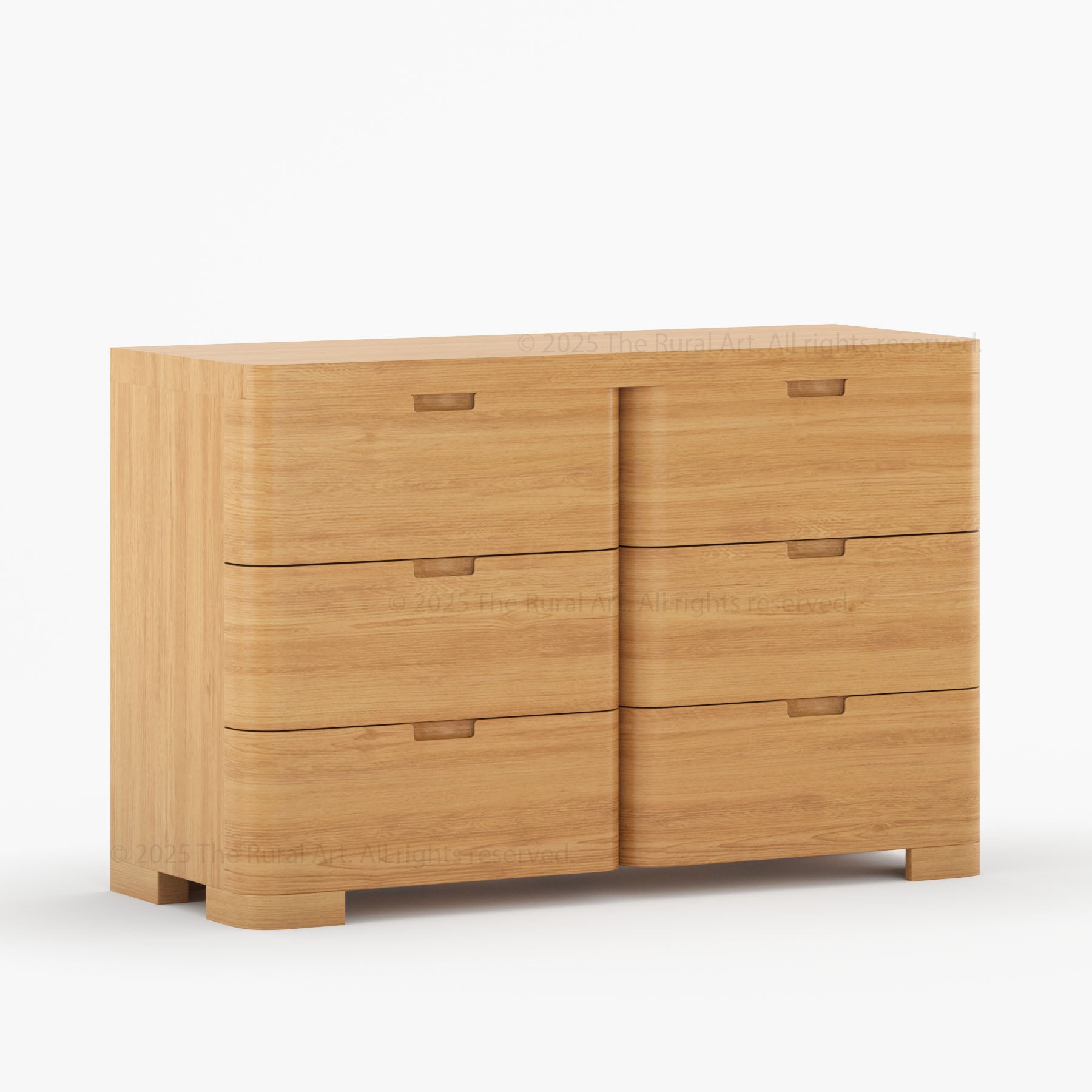 Beverly Shelter Bedroom Set | Upholstered Bed + Dresser &amp; Nightstands