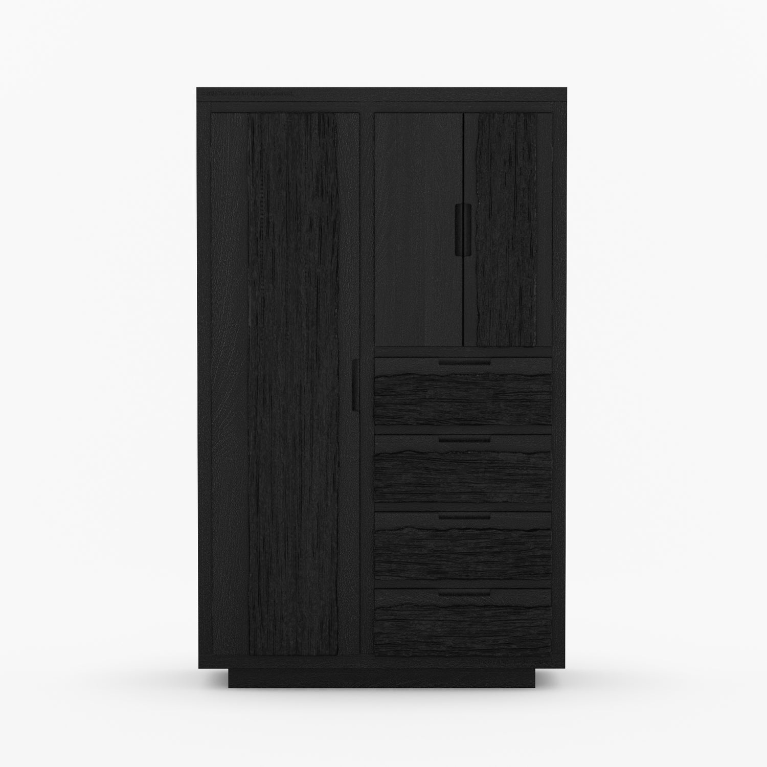 Nome Modern Solid Wood Armoire with Drawers and Hanging Storage