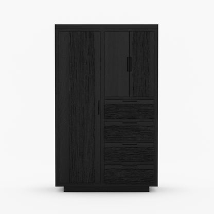 Nome Modern Solid Wood Armoire with Drawers and Hanging Storage