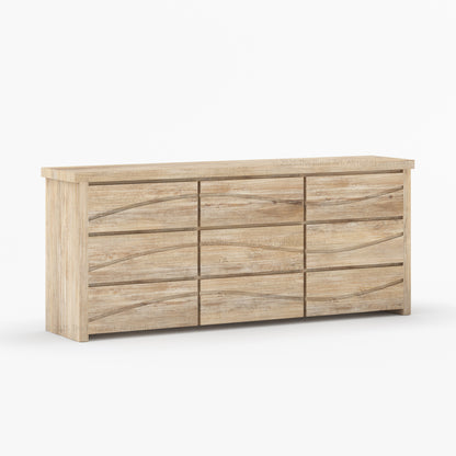 Seabrook Real Wood Drawer Dresser with Wave-Carved Fronts