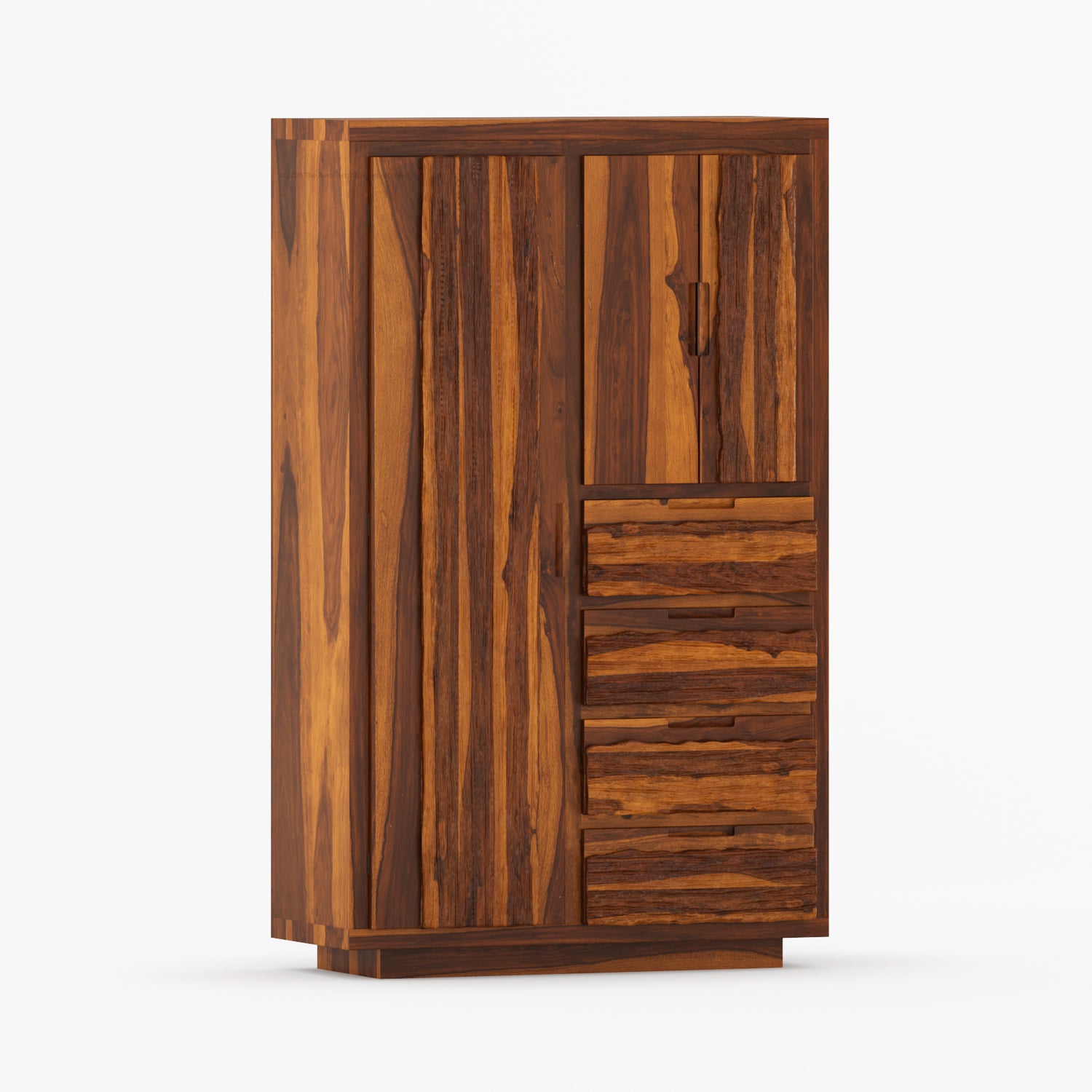 Nome Modern Solid Wood Armoire with Drawers and Hanging Storage