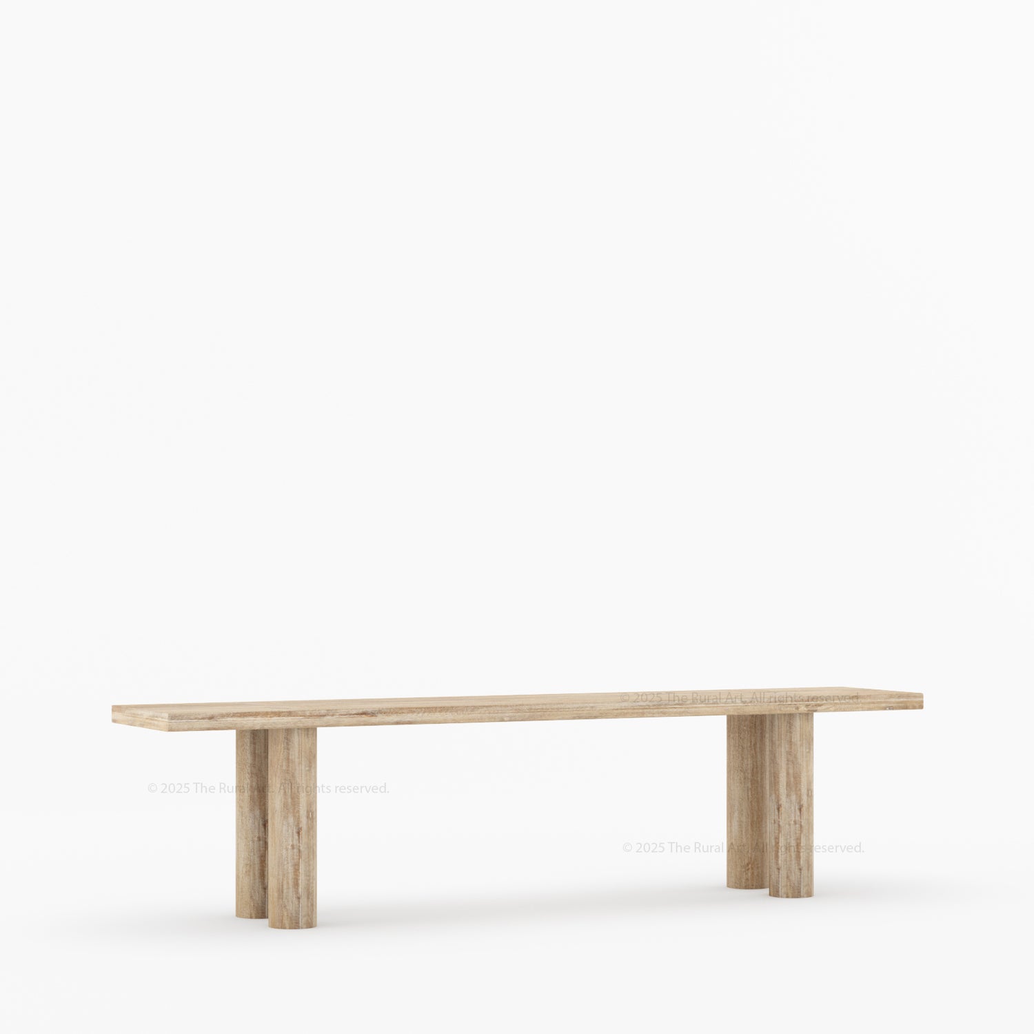 New York Modern Dining Bench | Solid Wood with Sculptural Legs &amp; Inlay Accents