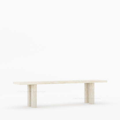 New York Modern Dining Bench | Solid Wood with Sculptural Legs &amp; Inlay Accents