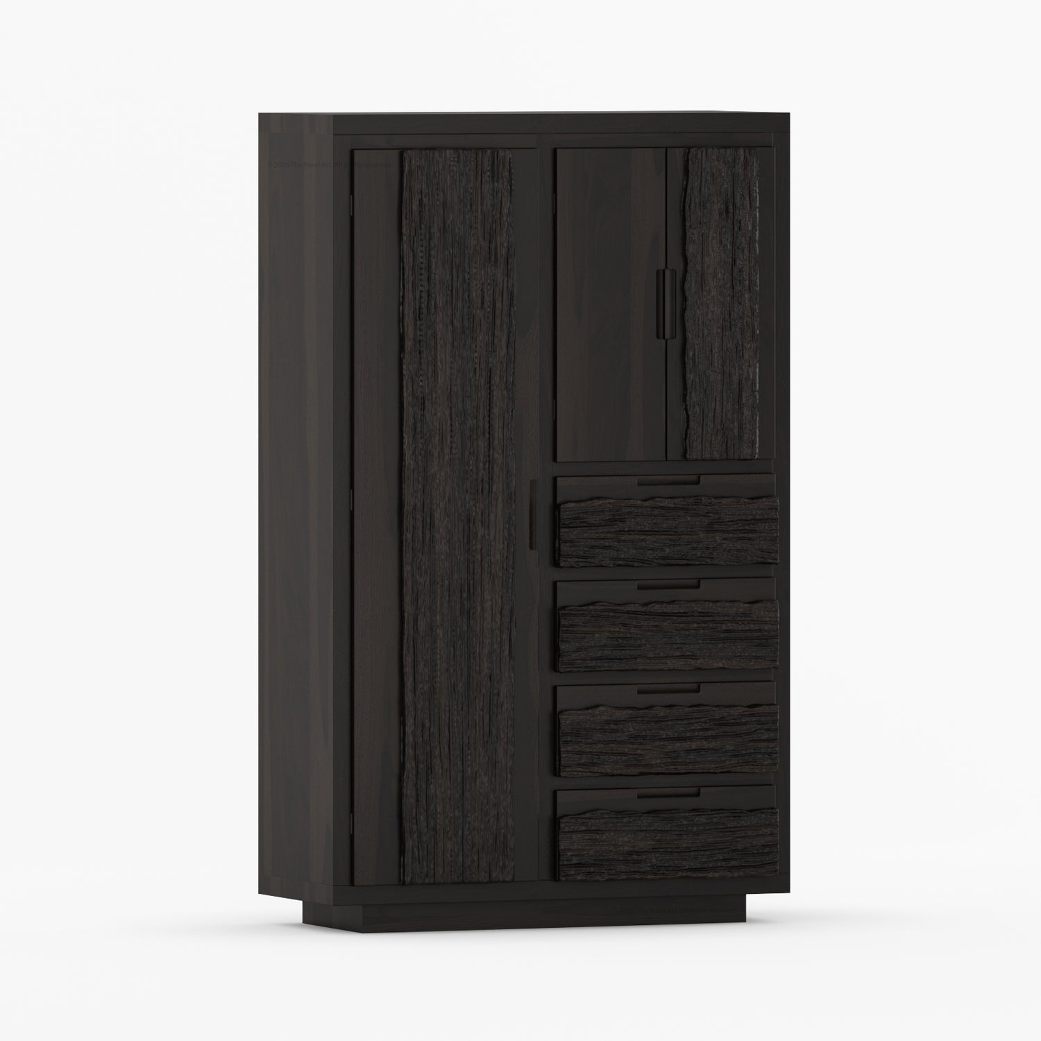 Nome Modern Solid Wood Armoire with Drawers and Hanging Storage