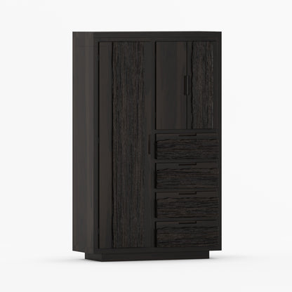 Nome Modern Solid Wood Armoire with Drawers and Hanging Storage