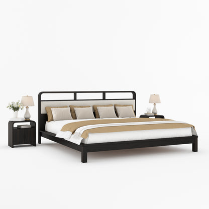 Chico Solid Wood Platform Bed with Upholstered Display Headboard
