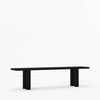 New York Modern Dining Bench | Solid Wood with Sculptural Legs &amp; Inlay Accents