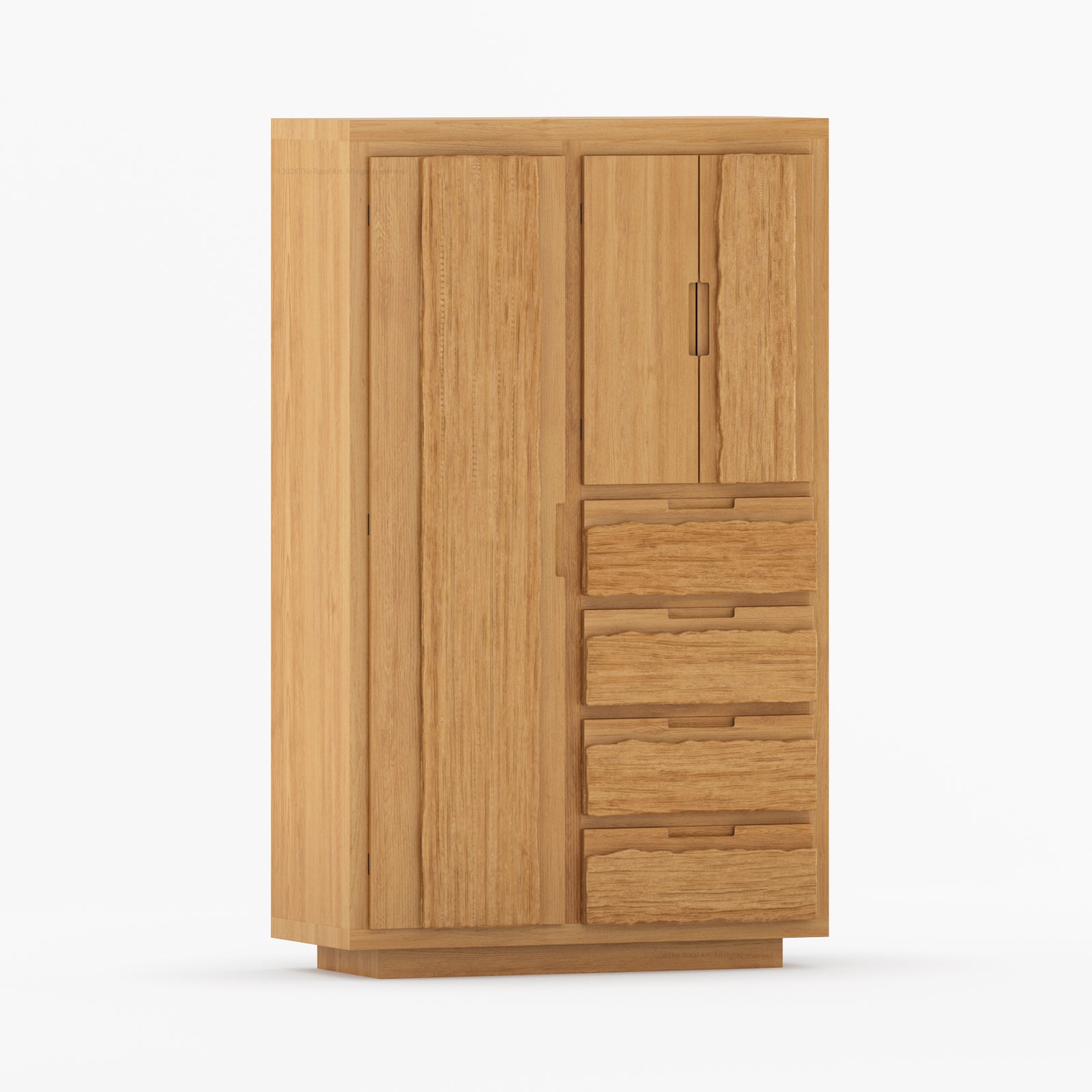 Nome Modern Solid Wood Armoire with Drawers and Hanging Storage