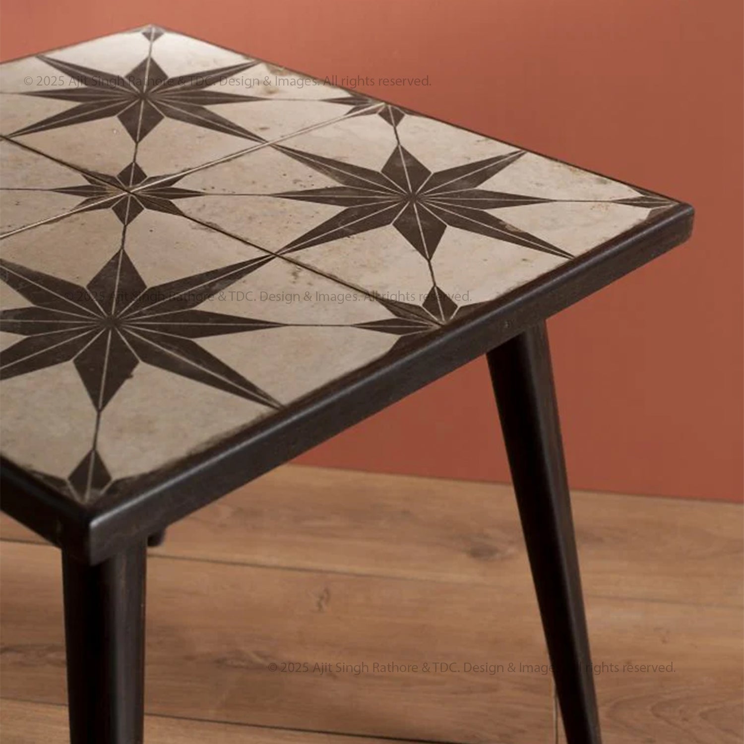 Nyack Handcrafted Tile Inlay Side Table – Artisanal Elegance for Your Space