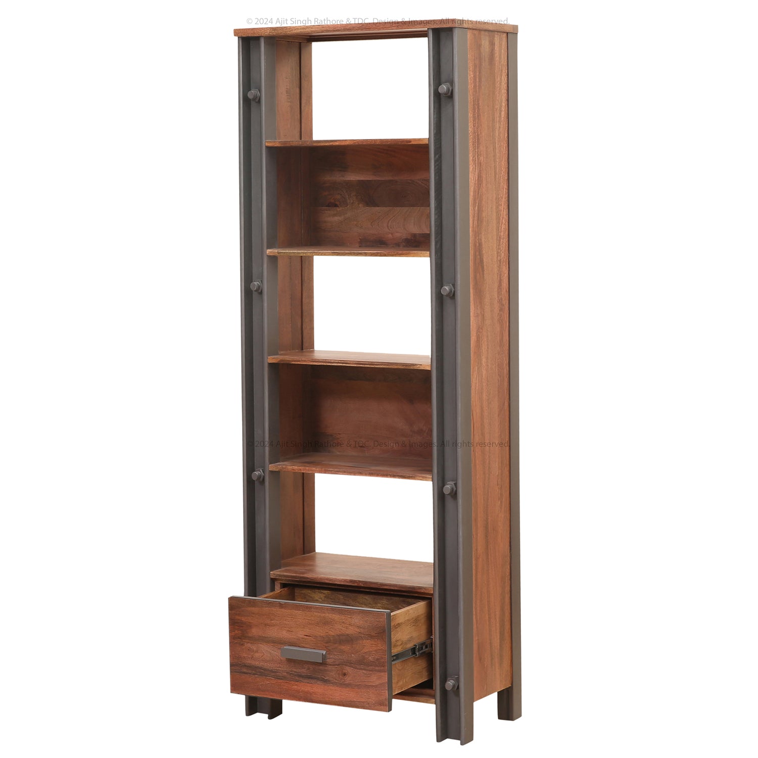 Montclair Solid Wood Industrial Charm Bookshelf