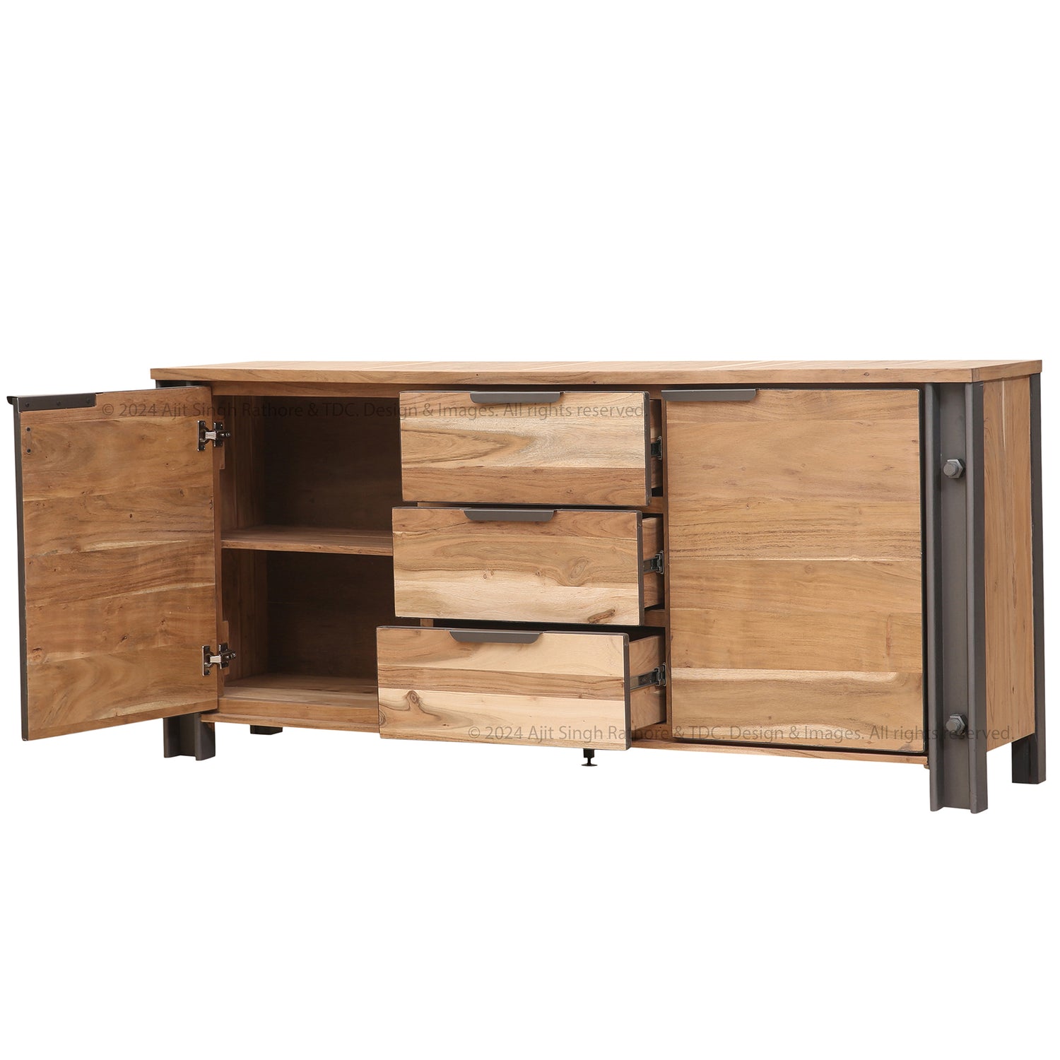 Montclair Rustic Solid Wood Sideboard