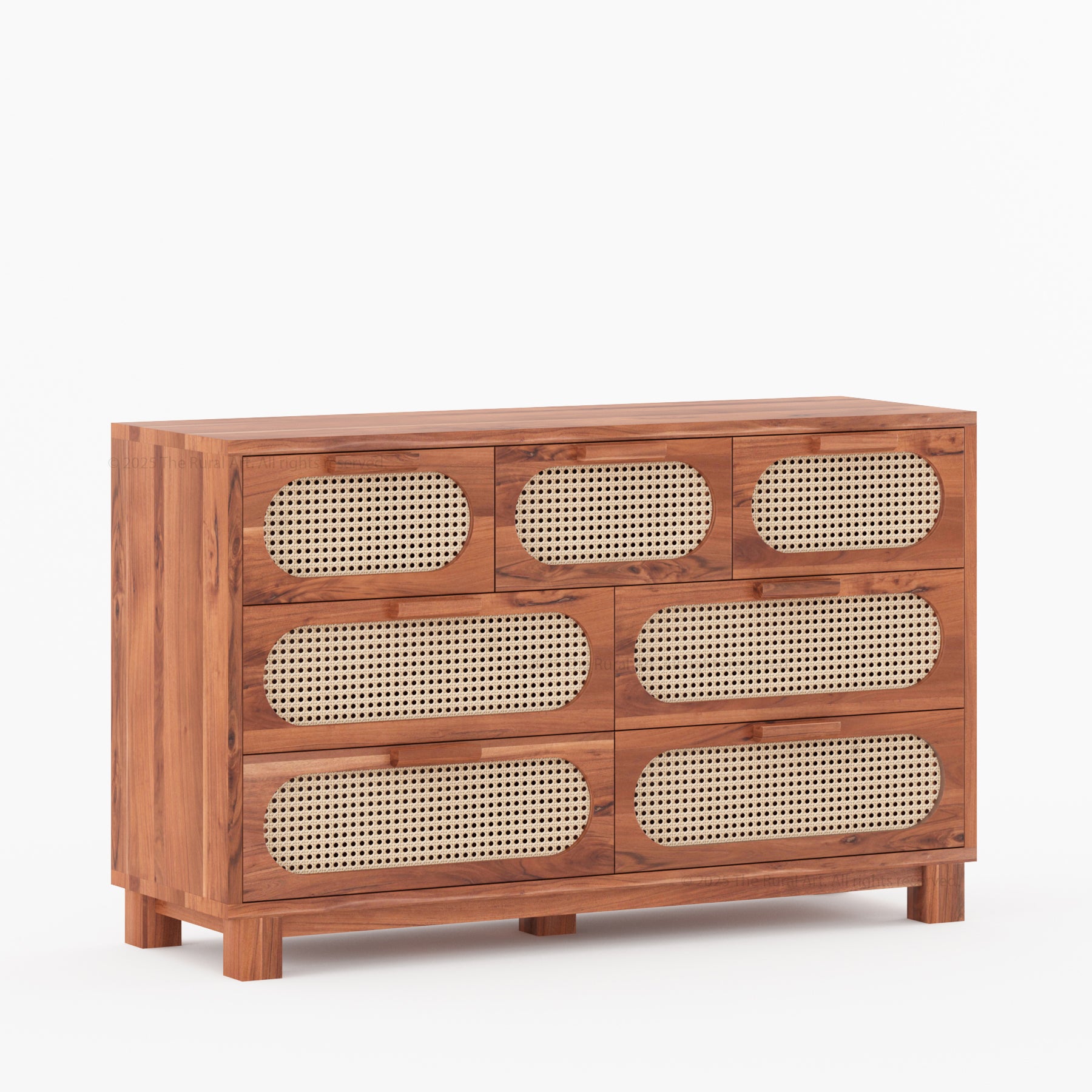 Davis Solid Wood Dresser with Woven Cane Details