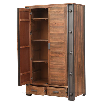 Montclair Industrial Rustic Solid Wood Armoire Wardrobe