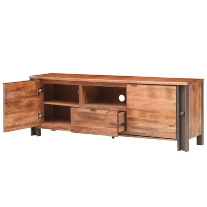 Montclair Solid Wood Industrial TV Stand Media Console