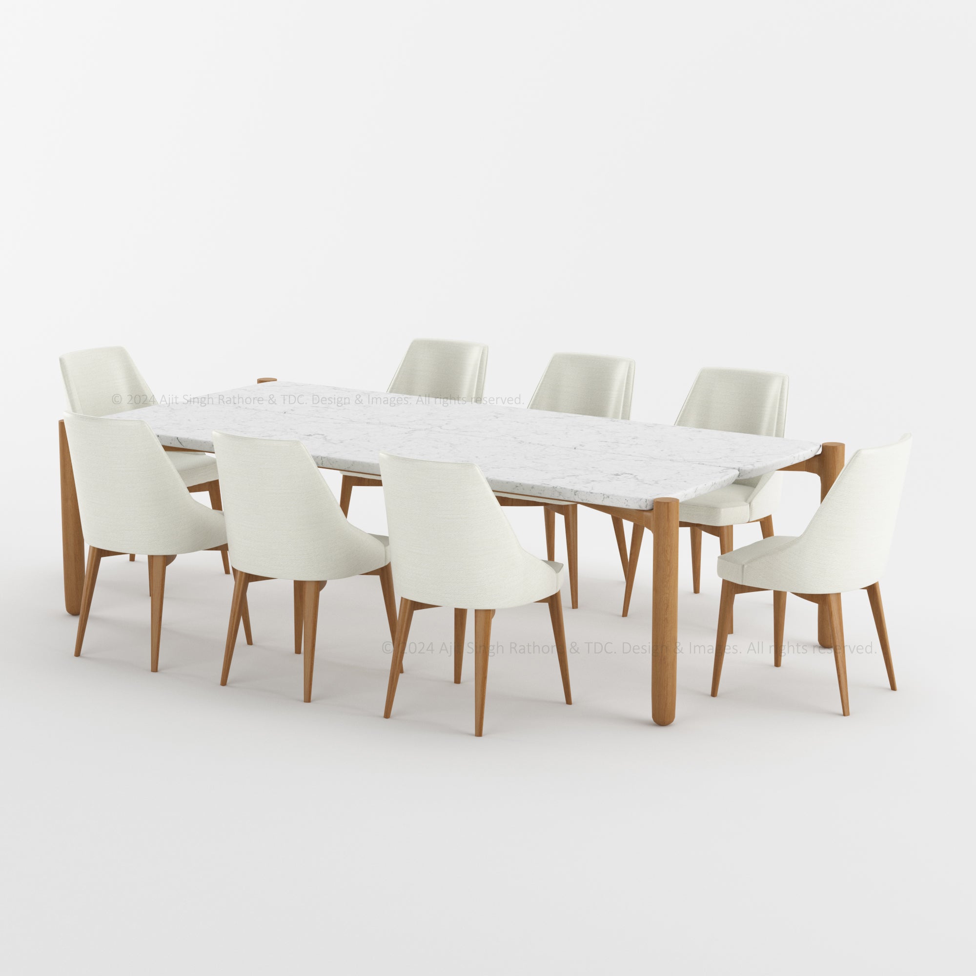 Farmington Teak Wood Modern Dining Table