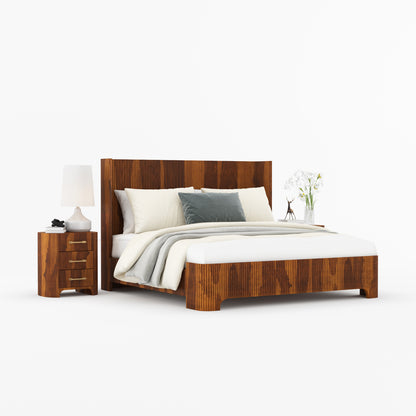 Bartow Modern Solid Wood Bedroom Set with Fluted Detailing