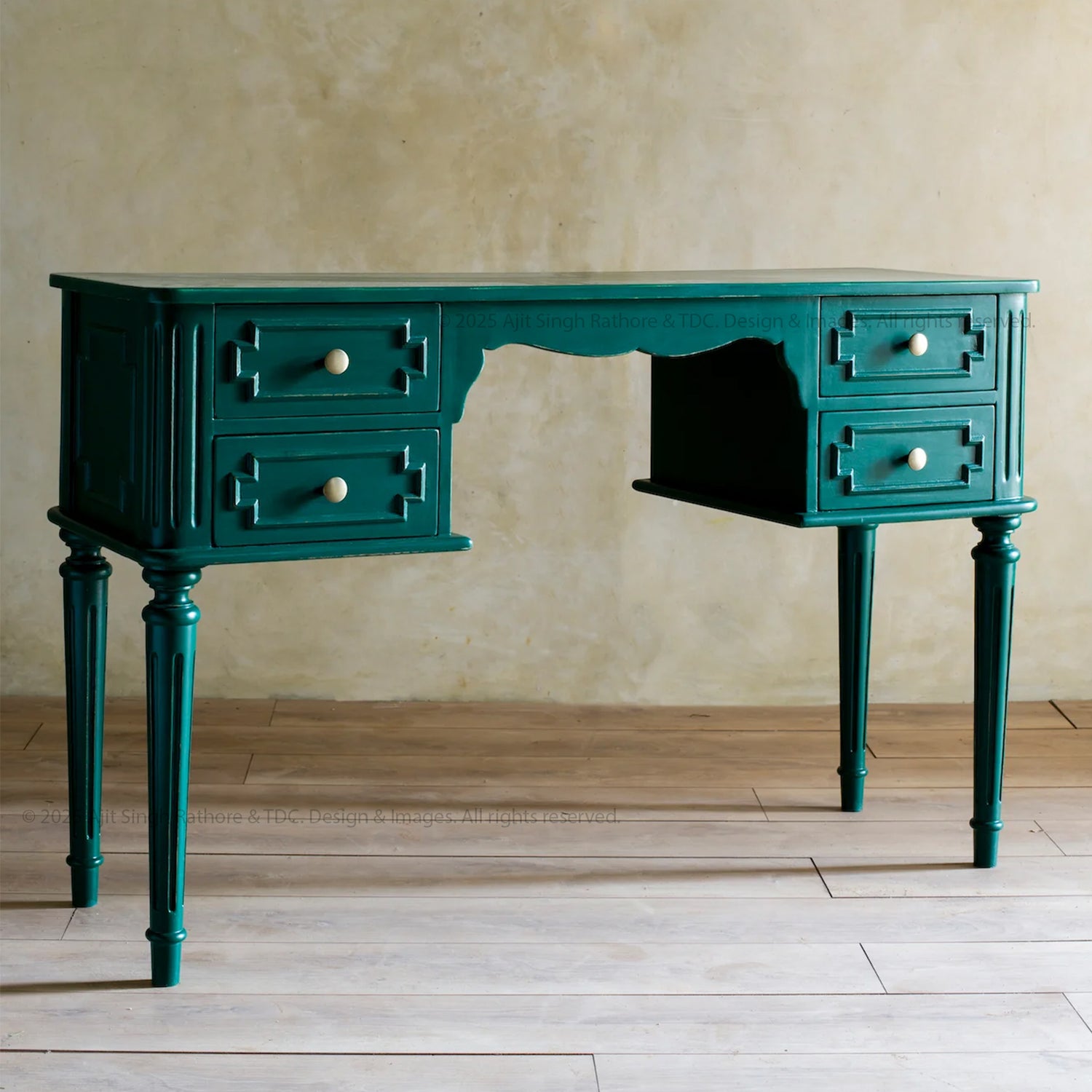 Herkimer Vintage Solid Wood Writing Console Desk