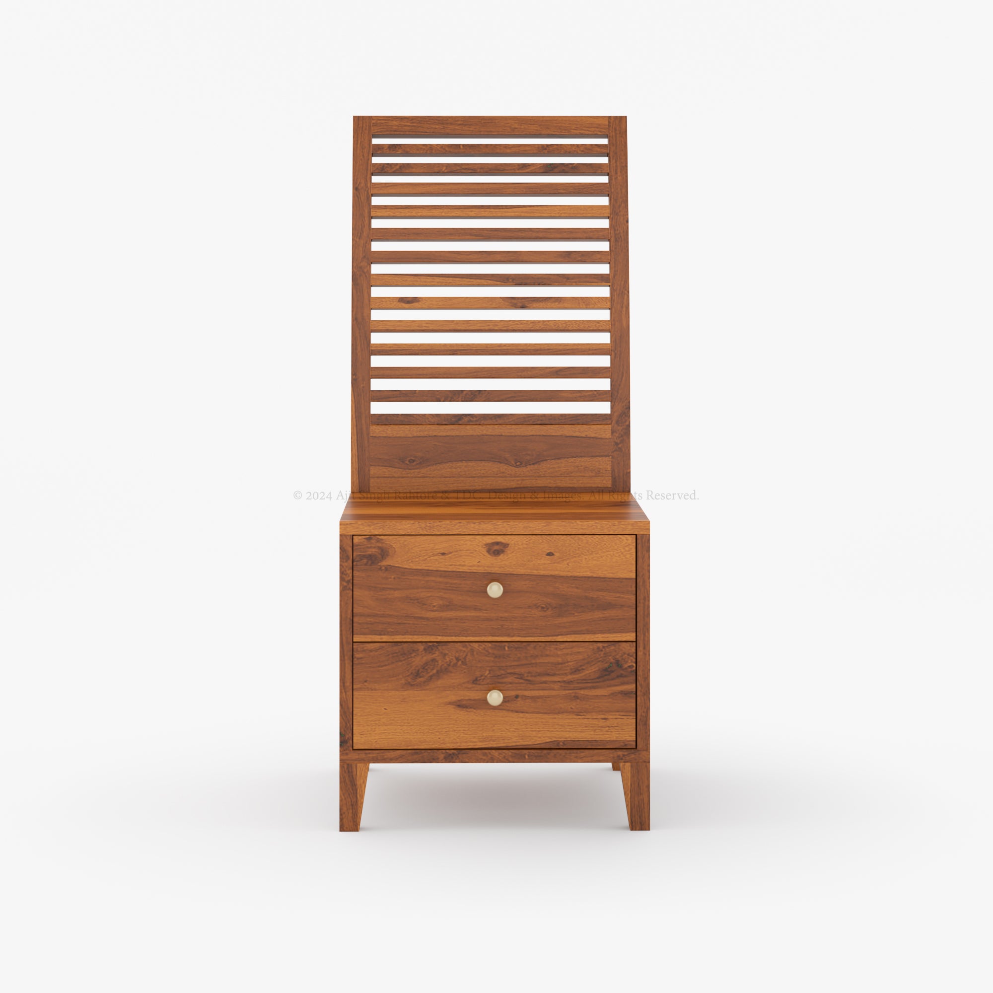 Roselle Nightstand with Shutter Back and Two Drawers