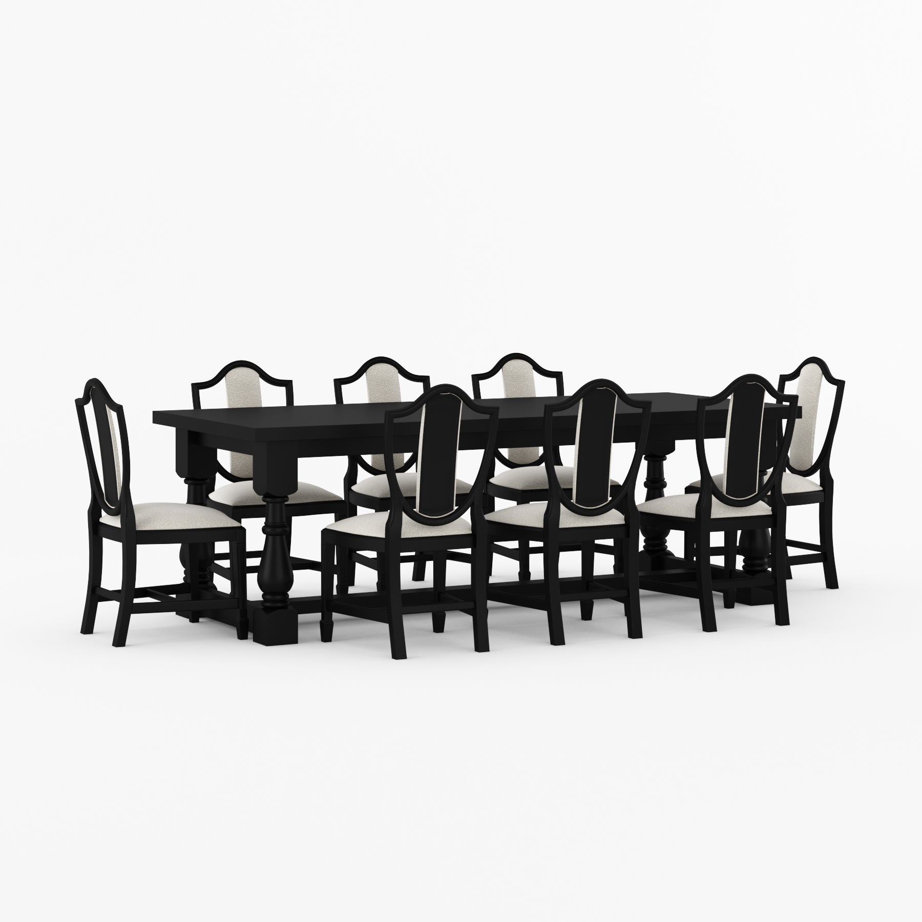 Bisbee Solid Wood Dining Table &amp; Upholstered Chair Set