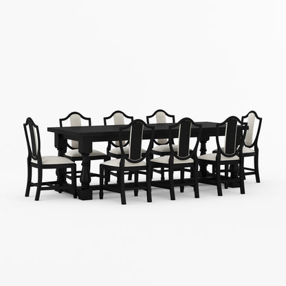 Bisbee Solid Wood Dining Table &amp; Upholstered Chair Set