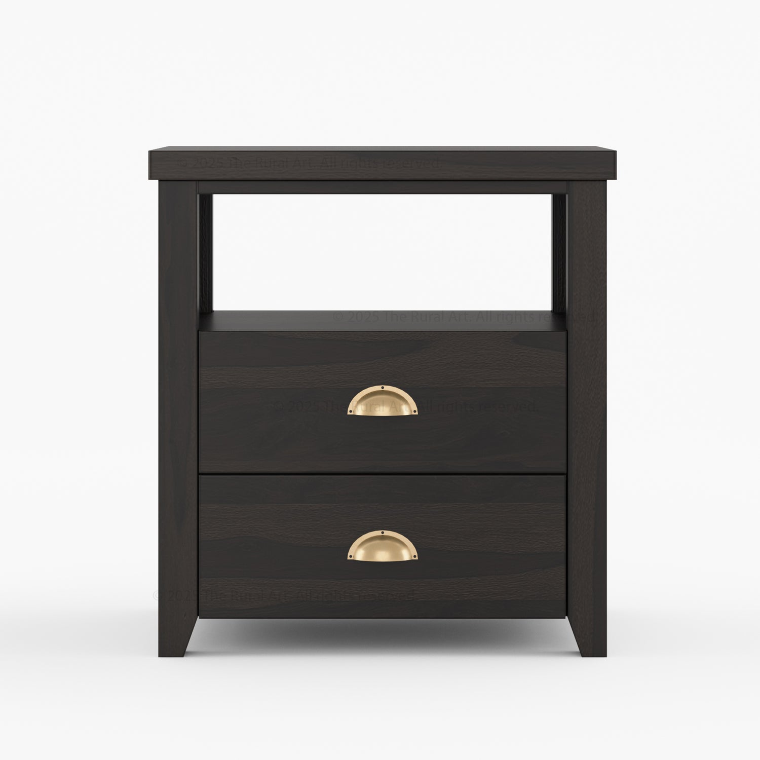 Baytown Solid Wood Nightstand with Drawer and Open Shelf