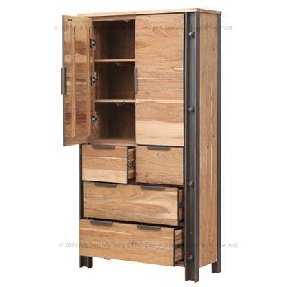 Montclair Solid Wood Industrial Charm Wardrobe