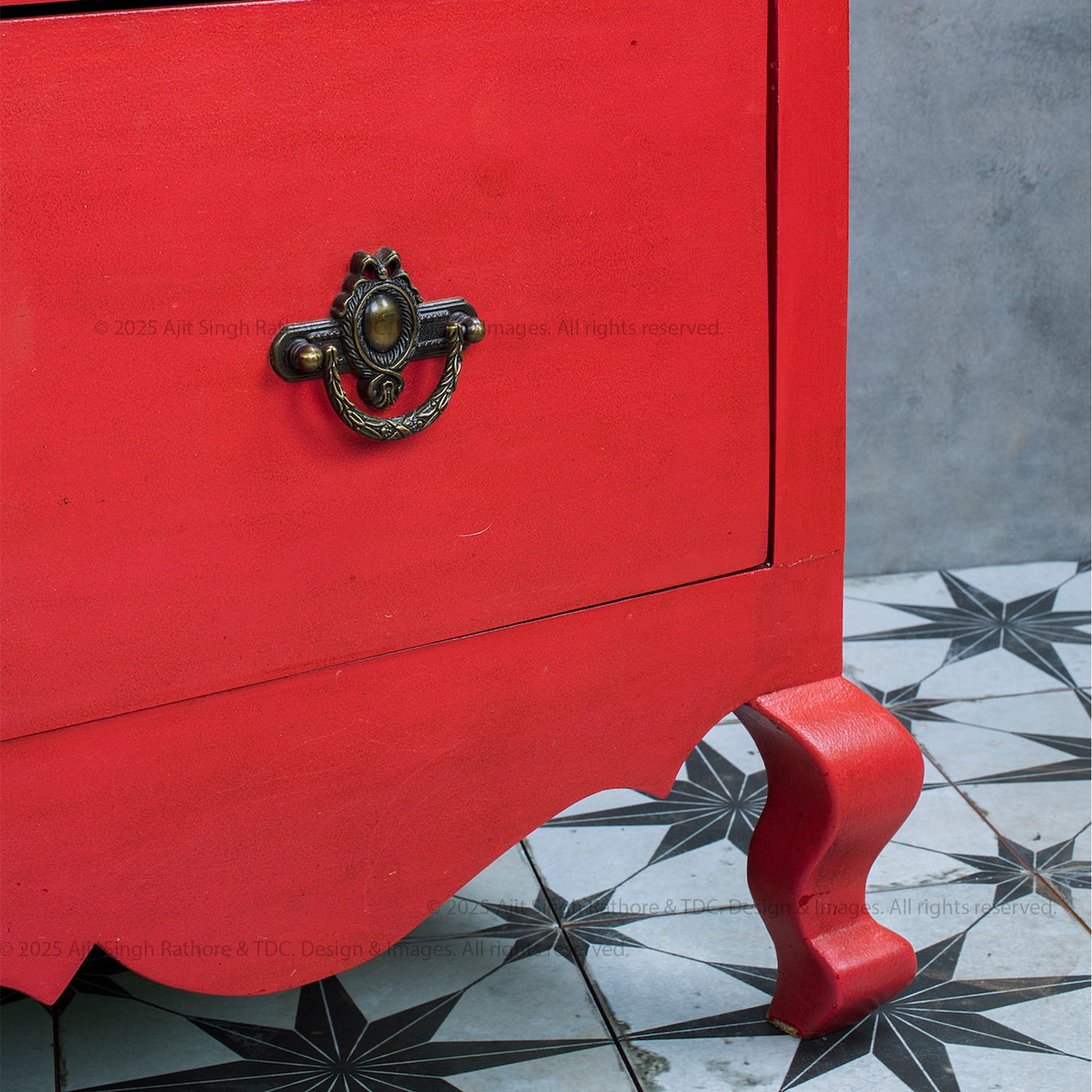 Schenectady Vintage Red Solid Wood Dresser with Open Shelves Schenectady Vintage Red Solid Wood Dresser with Open Shelves