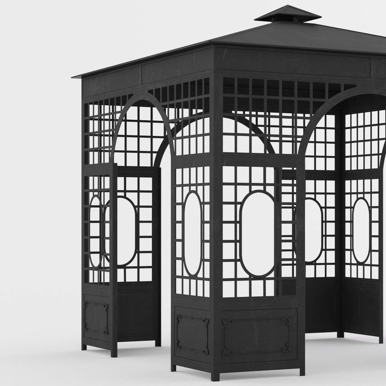 Old Estate Wrought Iron Garden Gazebo – Timeless Architectural Elegance