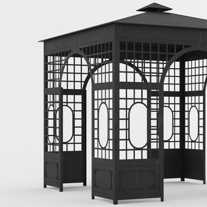 Old Estate Wrought Iron Garden Gazebo – Timeless Architectural Elegance