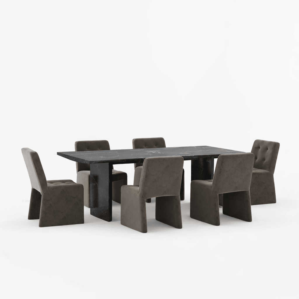 Sylacauga Marble Dining Table &amp; Upholstered Chair Set
