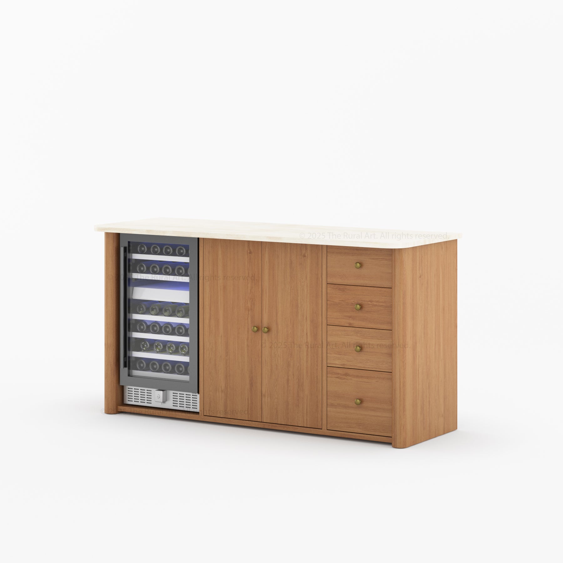 Blytheville Dual Tone Sideboard with Mini Fridge Space