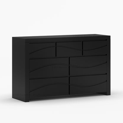 Seabrook Real Wood Drawer Dresser with Wave-Carved Fronts