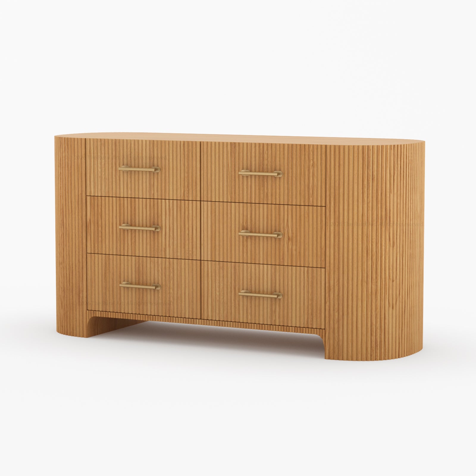 Bartow Modern Solid Wood Bedroom Set with Fluted Detailing