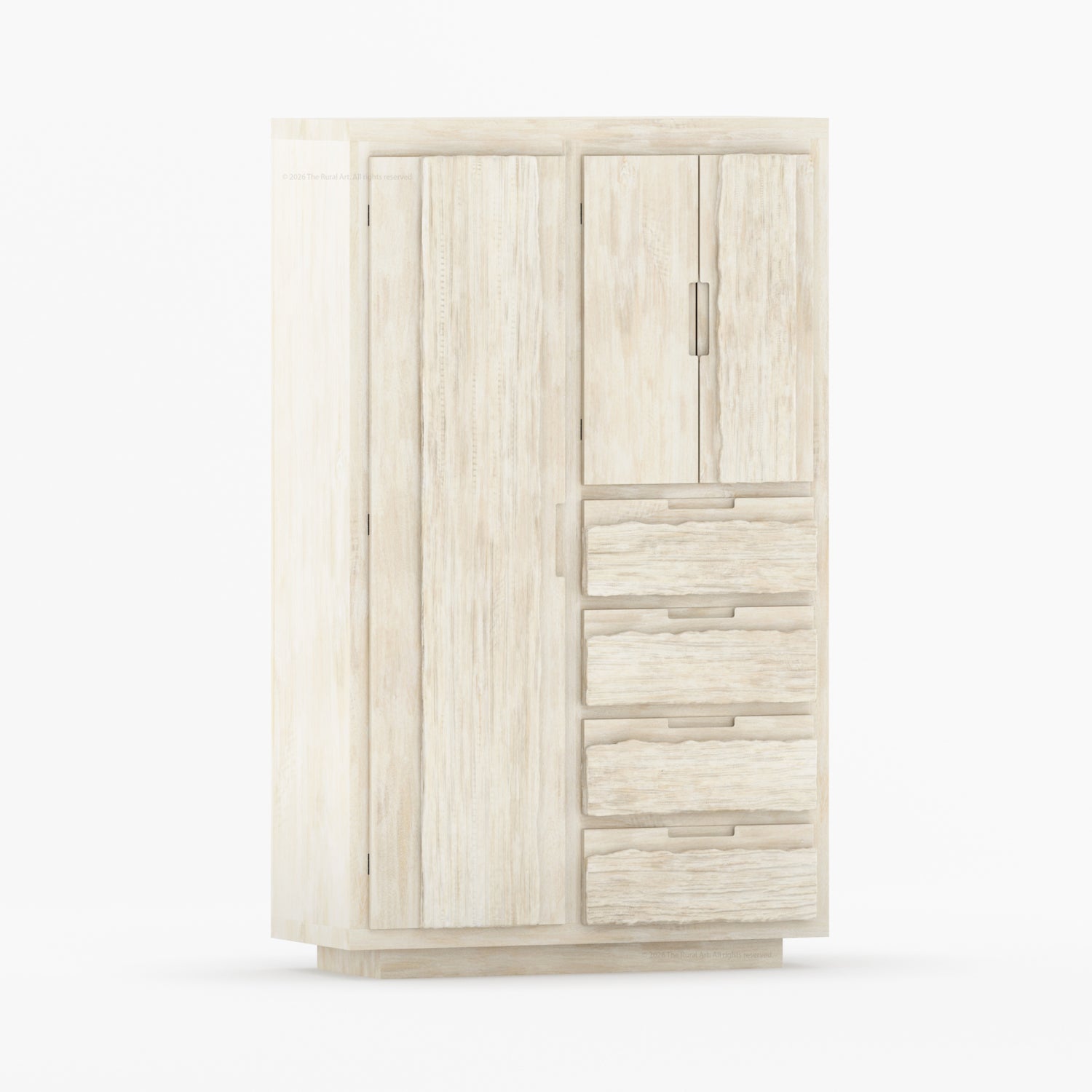 Nome Modern Solid Wood Armoire with Drawers and Hanging Storage