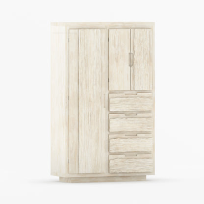 Nome Modern Solid Wood Armoire with Drawers and Hanging Storage