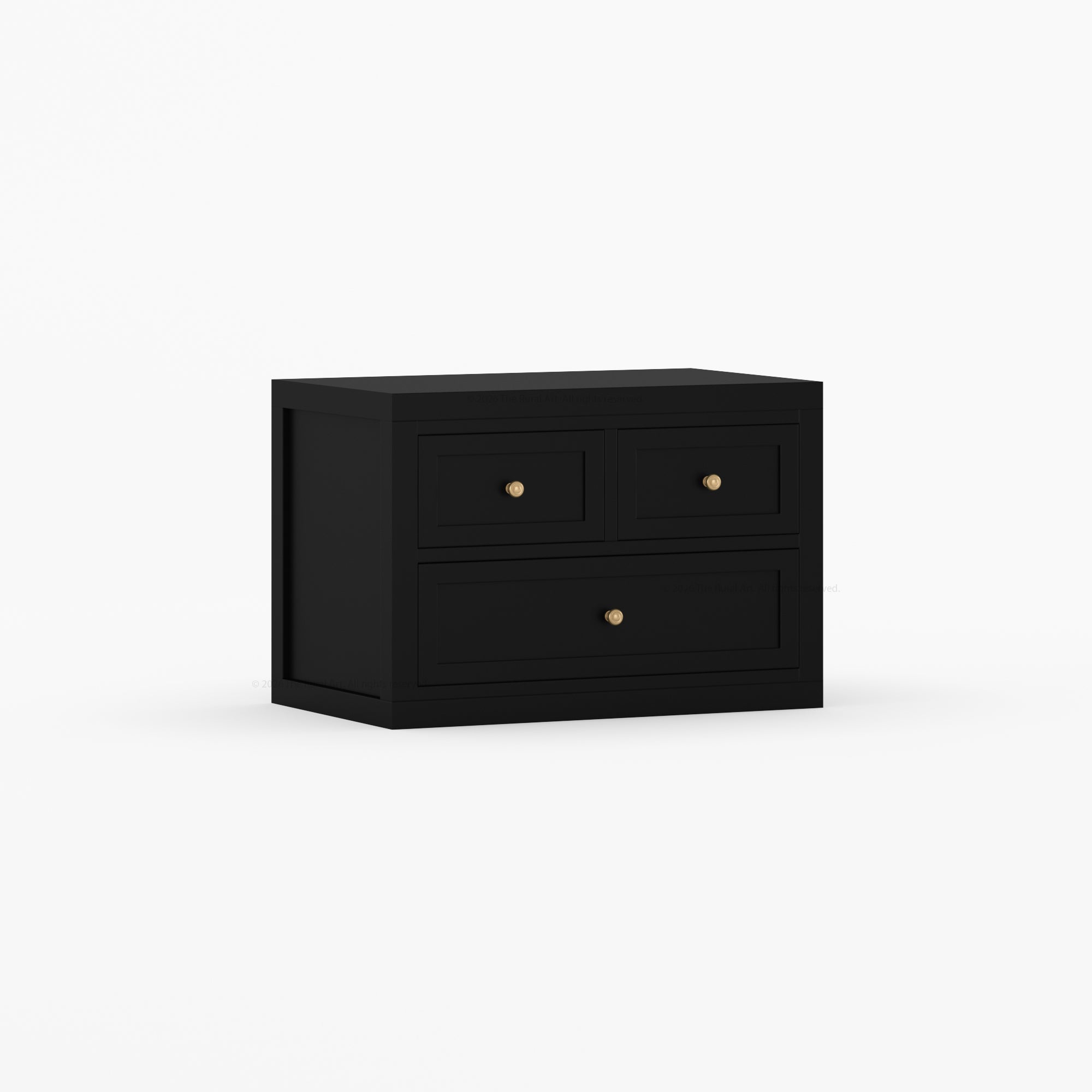 Seward Modern Heritage Solid Wood Nightstand with 3 Drawers &amp; Panel Detailing