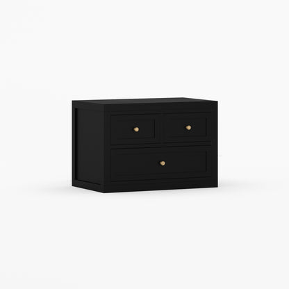 Seward Modern Heritage Solid Wood Nightstand with 3 Drawers &amp; Panel Detailing