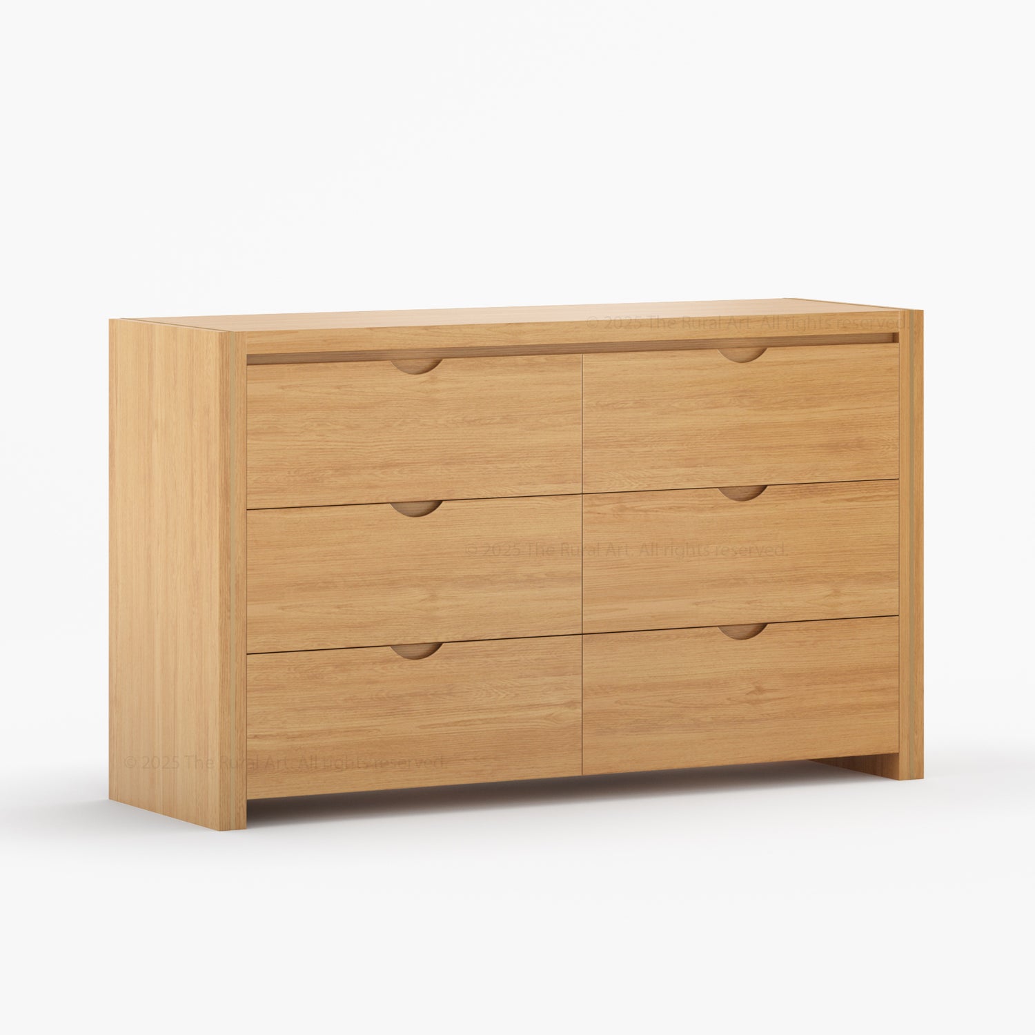Branson Solid Wood Tall Dresser with Brass Inlay Accents